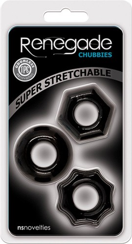 Ns Novelties Renegade Chubbies Rings - Набор эрекционных колец (чёрный)
