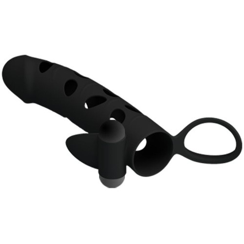 LyBaile Pretty Love Vibrating Penis Sleeve - Силиконовая насадка с вибрацией, 15.2х3.3 см