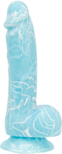 Addiction - Luke - 7.5" - Blue - cветящийся в темноте фаллоимитатор,19х3.8 см (голубой)
