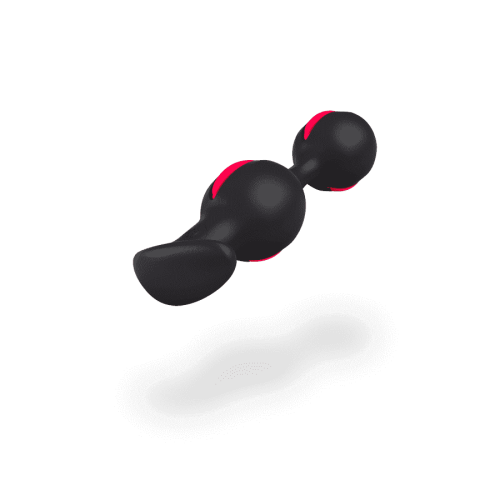 Fun Factory B Balls Duo - анальные шарики со смещенным центром тяжести, 12.5х3.6 см (чёрный с малиновым)