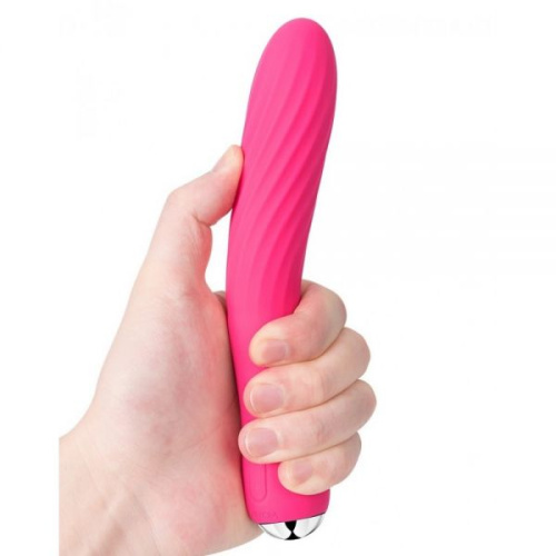 Svakom Anya Heating Vibrator - Ребристый вибромассажер, 19.5х3.3 см (розовый)