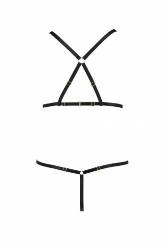 Passion Exclusive Armanda Set - Комплект белья из стреп, XXL/XXXL (чёрный)