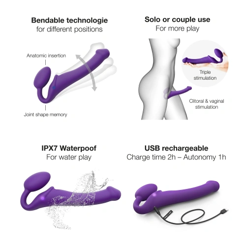 Безремневой страпон Strap-On-Me Vibrating XL, 20 см
