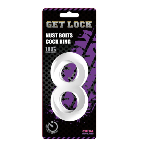 GK Power Duo Cock 8 Ball Ring - Двойное эрекционное кольцо (прозрачный)