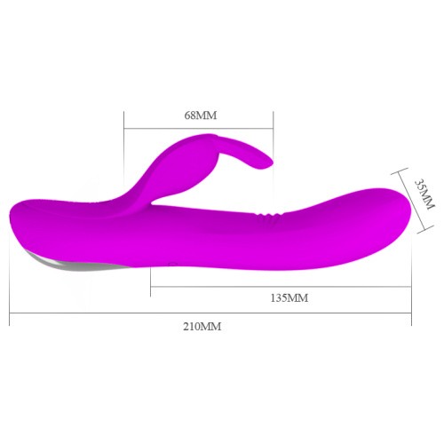 Pretty Love Dylan Vibrator Purple - вибратор кролик с функцией имитирующей стимуляцию пальчиком, 21х3.5 см (фиолетовый)