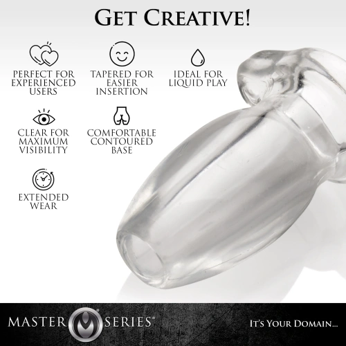 Master Series Clear Hollow Anal Plug - Полая анальная пробка-тоннель, 9,9 см (прозрачный)