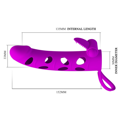 Удлиняющая насадка на член Pretty Love Vibrating Penis Sleeve, + 1,7 см