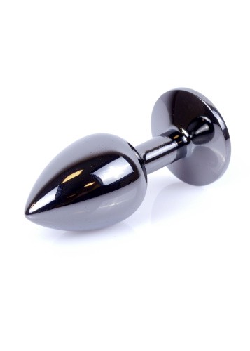 Металева анальна пробка із кристалом Boss Jewellery Dark Silver - купити в Києві, Україні