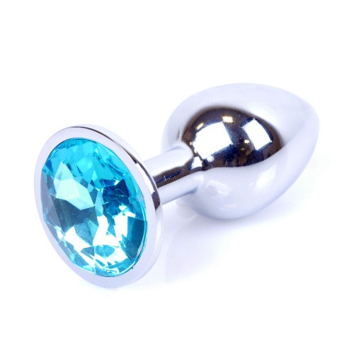 Boss Jewellery Silver Plug Light Blue - Анальная пробка, 7х2.7 см (голубой)