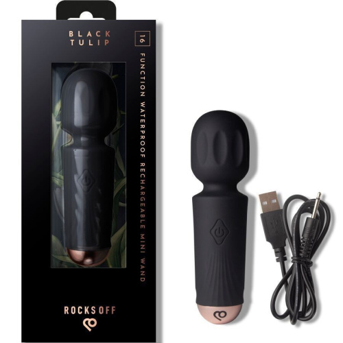 Вибромассажер Rocks Off Mini Wand Black Tulip