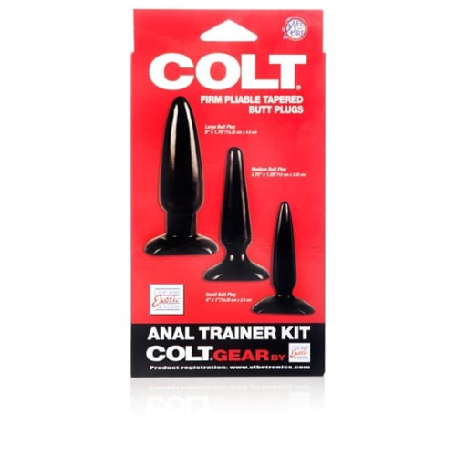 CalExotics Colt anal trainer kit - Набор анальных пробок разного размера, 3 шт (чёрный)