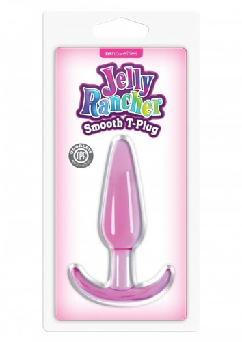 Ns Novelties Jelly Rancher T-Plug Smooth - Анальный стимулятор, 8х3 см (розовый)