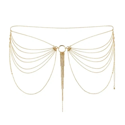 Bijoux Indiscrets Magnifique Waist Chain Gold - цепочка украшение на тело трусики или лиф, (золотистый)