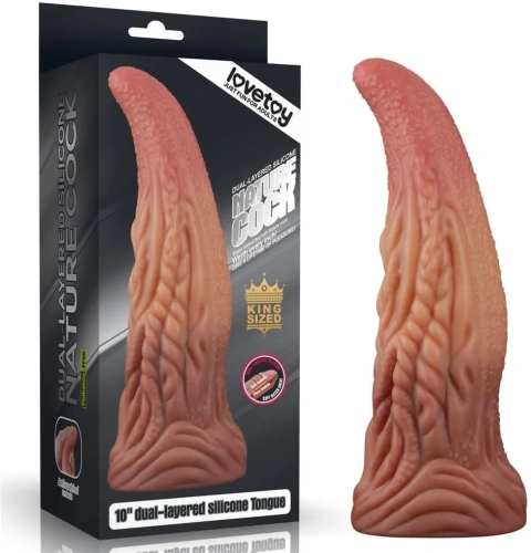 Фаллоимитатор Dual-Layered Silicone Tongue 10", 25 см
