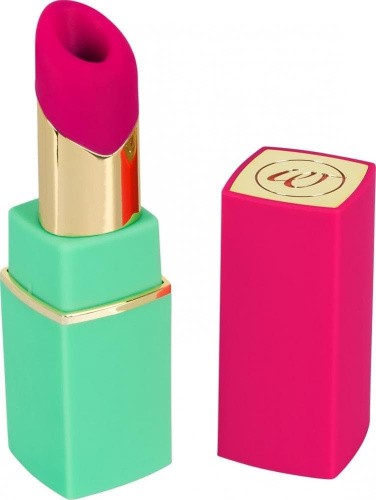 Womanizer 2Gо - Вакуумный стимулятор клитора в виде помады, 13х3.5 см (розовый с зелёным)