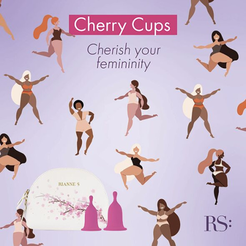 RIANNE S Femcare Cherry Cup - 2 менструальні чаші розмір S та M у косметичці - купити в Києві, Україні