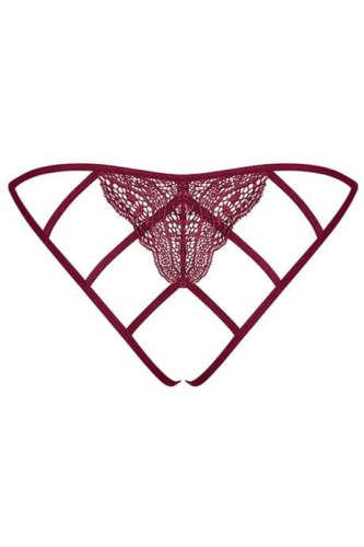 Obsessive Miamor otwarte - сексуальные стринги с доступом, L/XL (бордовый)