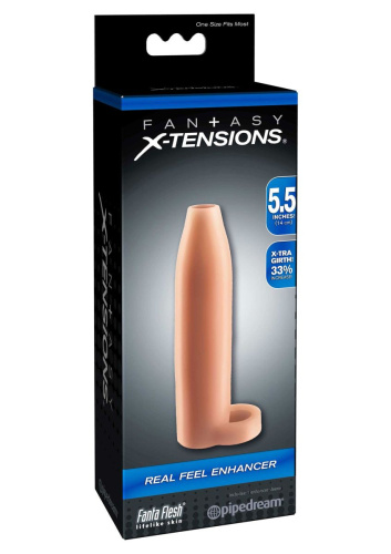 Pipedream Fantasy X-tensions Real Feel Enhancer - Насадка для увеличения члена, 14х4.4 см (телесный)