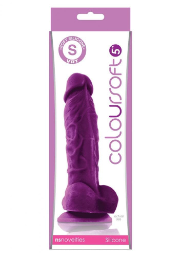 Coloursoft Soft Dildo - Цветной фаллоимитатор на присоске, 13х4 см (фиолетовый)