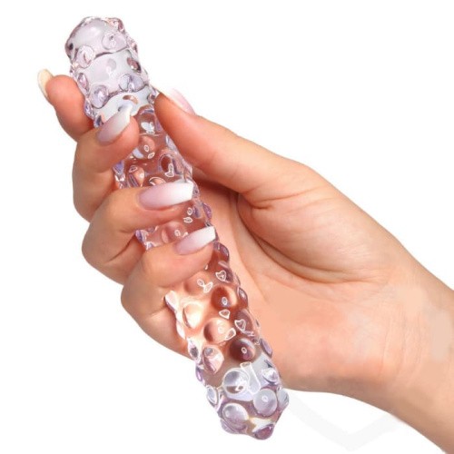Фаллоимитатор Glas  Purple Rose Nubby Glass Dildo