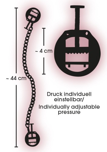 Orion - Nipple Clamps With Metal Chain - Зажимы для сосков