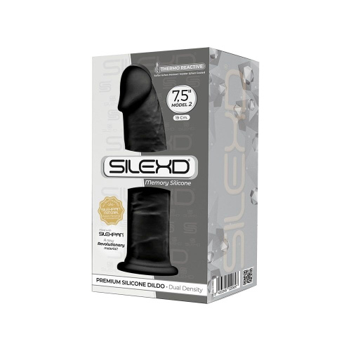 SilexD Henry Black Model 2 - двухслойный фаллоимитатор, 19 см