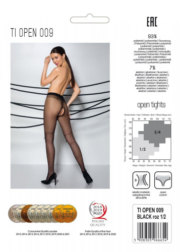 Passion Tiopen 009 - Колготки с открытым доступом, 5 (чёрный)
