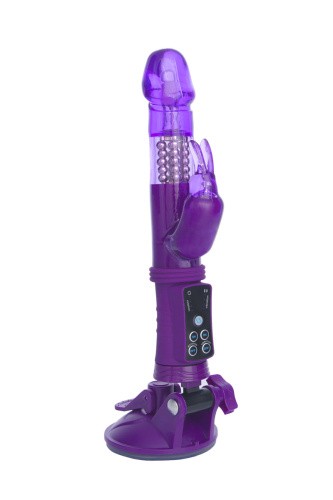 Toyfa A-Toys - вибратор кролик с вибрацией, ротацией и присоской, 22х3 см