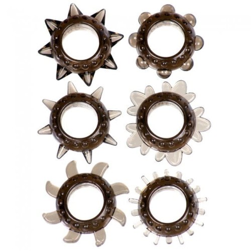 Набор эрекционных колец Linx Tickler Set Textured Ring Smoke