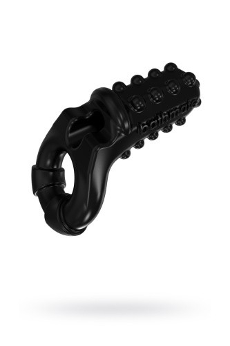 Bathmate Vibe Ring Tickle - віброкільце з подовженим стимулятором, 8х2.5 см (чорний) - купити в Києві, Україні