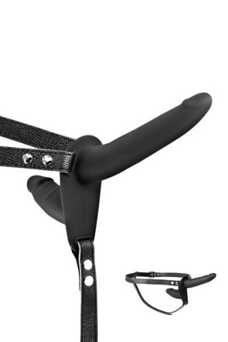 Подвійний страпон Fetish Tentation Strap-On with Double Dildo, 15 см - купити в Києві, Україні