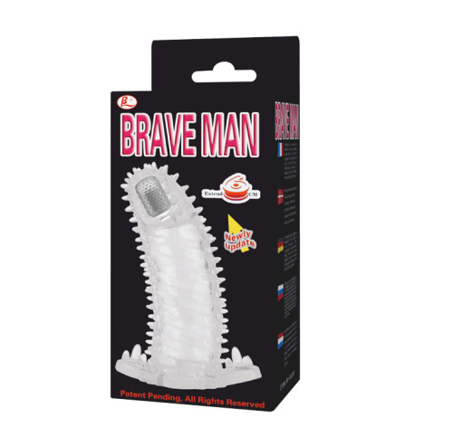 Baile Brave Man Penis Sleeve - Насадка на пенис, 14х4.2 см (прозрачный)