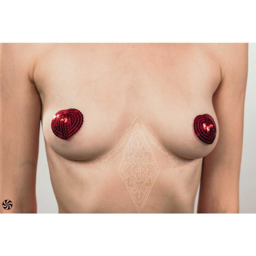 Boss Pasties Burlesque Rand - Пэстисы с пайетками (красные)