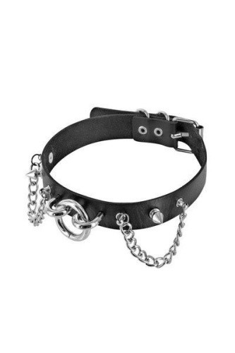 Fetish Tentation Choker Rings and Chains - Ошейник цепочками, шипами и кольцом