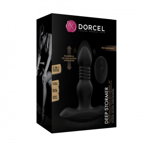Dorcel Deep Stormer анальная пробка с вибрацией и пульсацией, 15х3.7 см (чёрный)