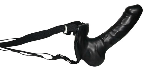 Latex-Umschnall-Penis Switch - Страпон латексний, 19х4 см (чорний) - купити в Києві, Україні