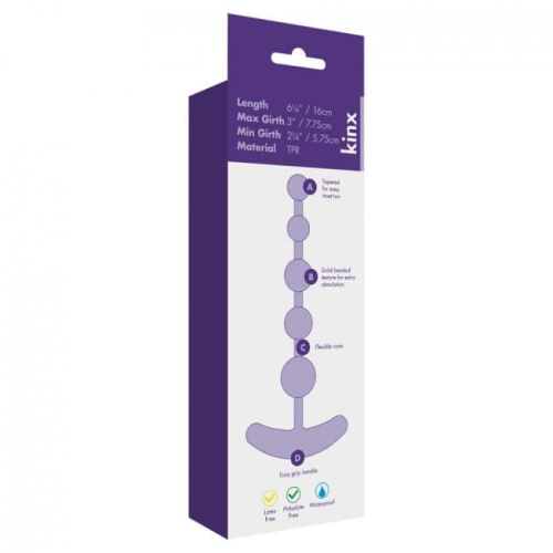 Kinx Classic Anal Beads Purple - анальна ялинка, 16х2.5 см (фіолетовий) - купити в Києві, Україні