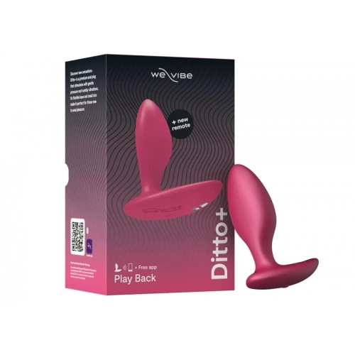 We-Vibe Ditto+ Cosmic Pink + Лубрикант 50 мл - Анальный смарт-вибратор, 8,8 см (розовый)