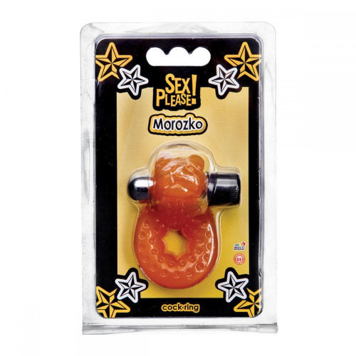 Topco Sales Morozko Vibrating Cock Ring - виброкольцо, 6х2.5 см (оранжевый)
