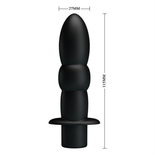 Pretty Love Wyatt Anal Vibro Plug  - Вибратор анально-вагинальный, 11.5х2.7 см (чёрный)