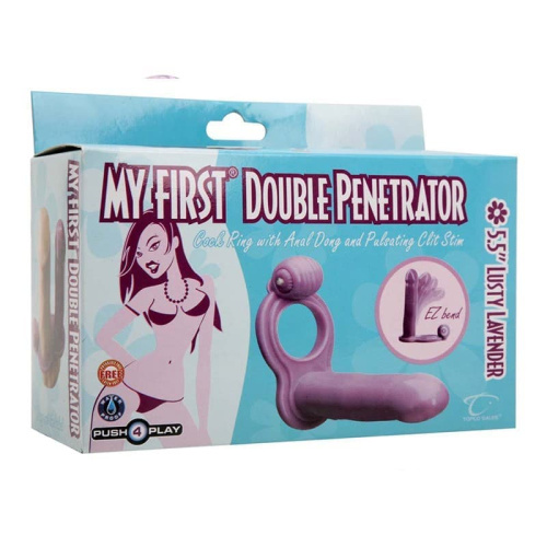 Topco Sales My First Double Penetrator - насадка для двойного проникновения, 12.5х3 см (фиолетовый)