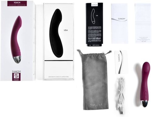 Svakom Lisa Touch Sensor Vibrator - вибратор для точки G с сенсорным датчиком, 17х3 см