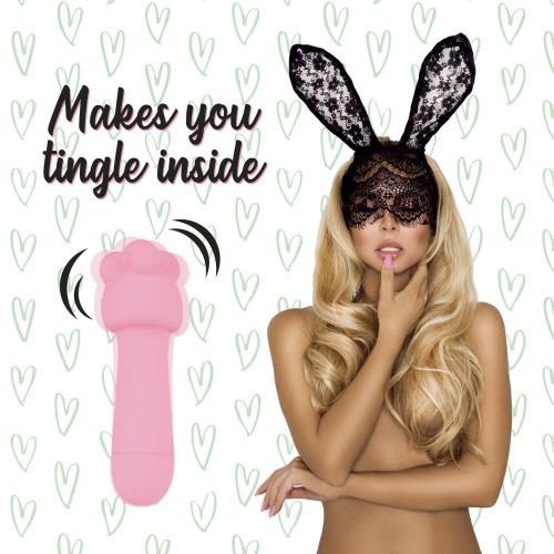 FeelzToys Mister Bunny - Мини-вибратор  с двумя насадками, 13.5х3.5 см, (розовый)