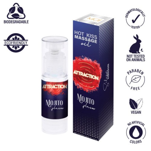 Mai Attraction Mojito Balm - Ароматизована масажна олія зі зігрівальним ефектом, 50 мл (мохіто) - купити в Києві, Україні