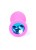 Boss Silikon Plug Jewellery Pink Medium - Анальная пробка с кристаллом, 8х3.5 см (розовый с голубым)