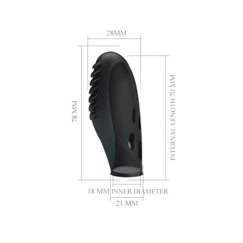 Pretty Love Gilo Finger Vibrator Black - Насадка на палец, 7.8х2.8см (чёрный)