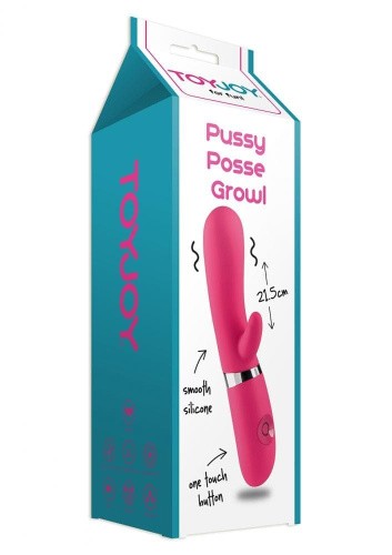 Toy Joy Pussy Posse Growl - вибратор с пульсацией, 21.5х3.5 см
