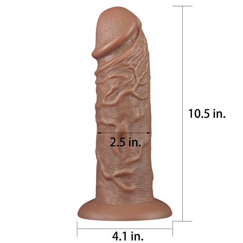 LoveToy - Realistic Chubby Dildo Brown 10.5'' - Фалоімітатор, 26.6х6.3 см - купити в Києві, Україні