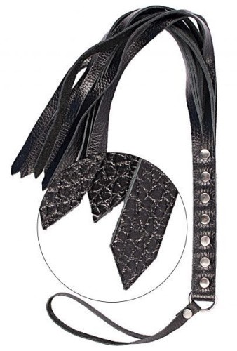 sLash S&M Fancy Leather Floger - кожаный флогер,  40 см (чёрный)