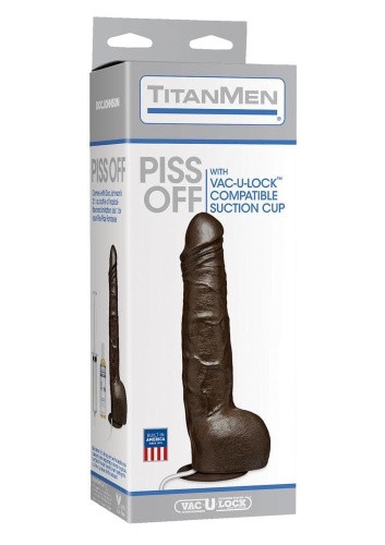 Фаллоимитатор с эффектом мочеиспускания Squirting TitanMen Piss Off, 20х5 см (шоколадный)